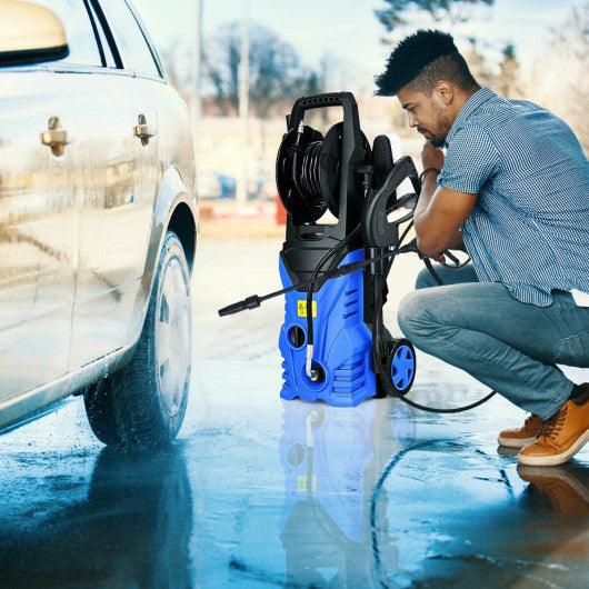 1800W 2030PSI Electric Pressure Washer Cleaner with Hose Reel-Blue at Set Shop and Smile