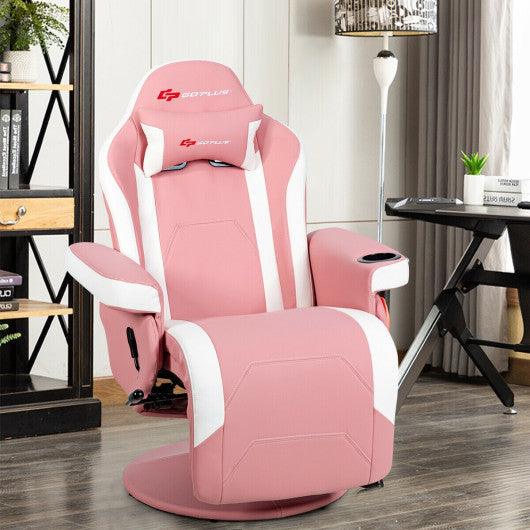 Ergonomic High Back Massage Gaming Chair with Pillow-Pink at Set Shop and Smile