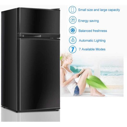 2 Doors Cold-rolled Sheet Compact Refrigerator-Black at Set Shop and Smile