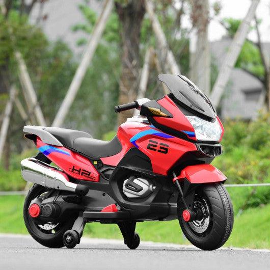 12V Kids Ride On Motorcycle Electric Motor Bike-Red at Set Shop and Smile