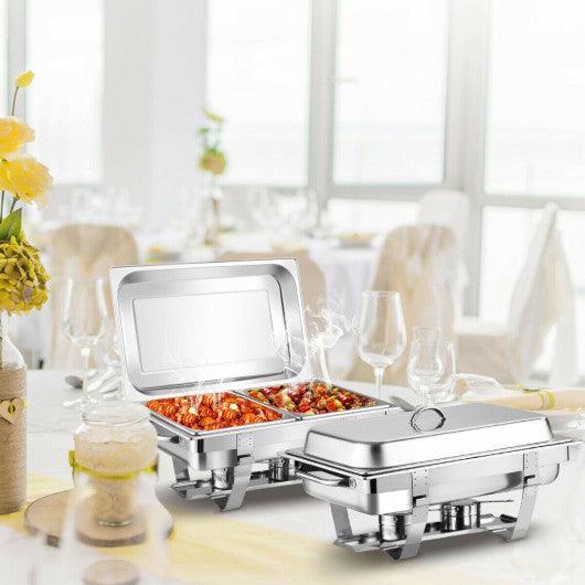 2 Packs Stainless Steel Full-Size Chafing Dish at Set Shop and Smile
