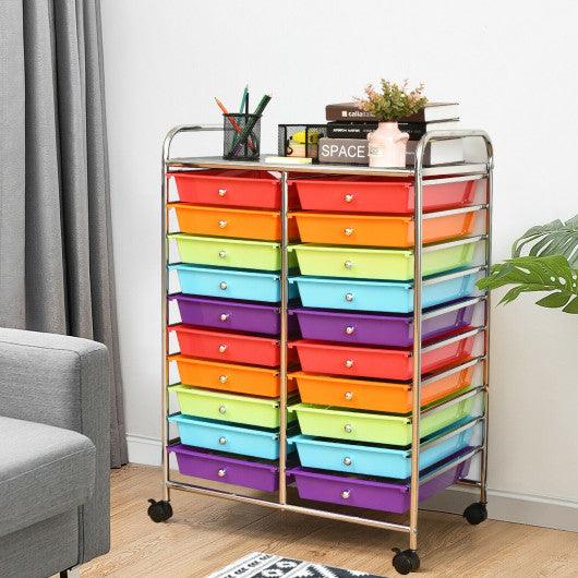 20 Drawers Storage Rolling Cart Studio Organizer-Multicolor at Set Shop and Smile