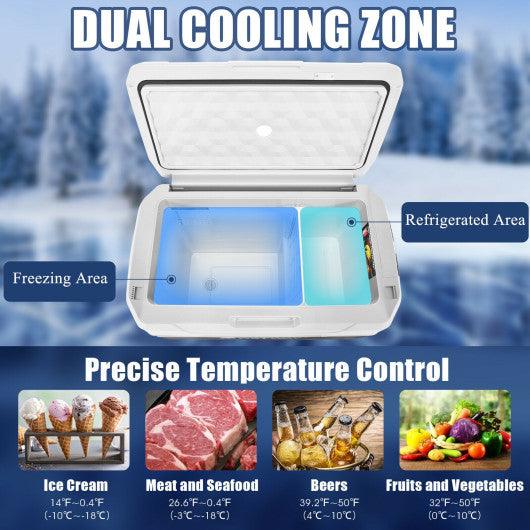 42 QT Portable Dual-Zone Car Refrigerator-White at Set Shop and Smile