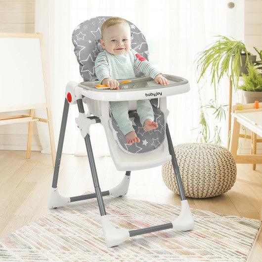 Folding Baby High Dining Chair with 6-Level Height Adjustment-Gray at Set Shop and Smile