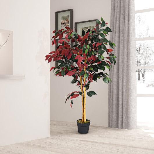 4 Feet Tall Artificial Ficus Tree with Nursery Pot at Set Shop and Smile