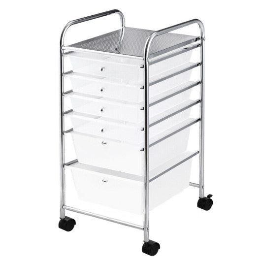 6 Drawers Rolling Storage Cart Organizer-Clear at Set Shop and Smile