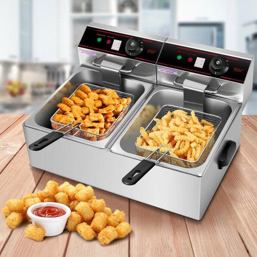 3400W Dual Tank Electric Countertop Deep Fryer at Set Shop and Smile