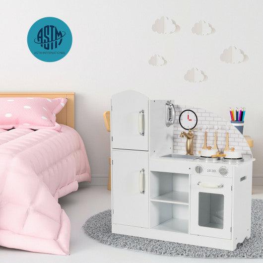 Kids Kitchen Playset Pretend Play Cooking Set with Vivid Faucet and Telephone at Set Shop and Smile