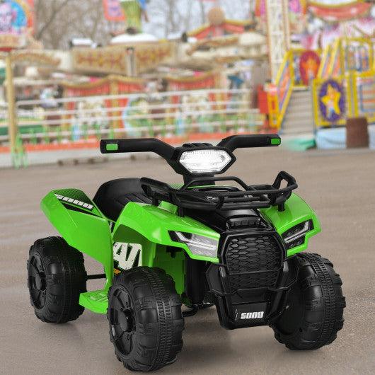 6V Kids ATV Quad Electric Ride On Car with LED Light and MP3-Green at Set Shop and Smile