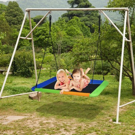 60 Inches Platform Tree Swing Outdoor with 2 Hanging Straps at Set Shop and Smile
