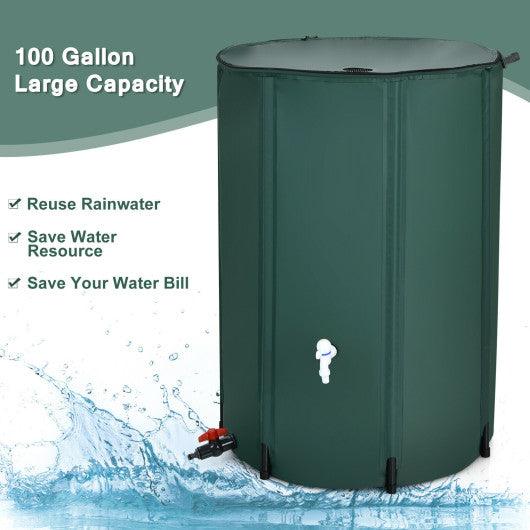 100 Gallon Portable Rain Barrel Water Collector Tank with Spigot Filter at Set Shop and Smile