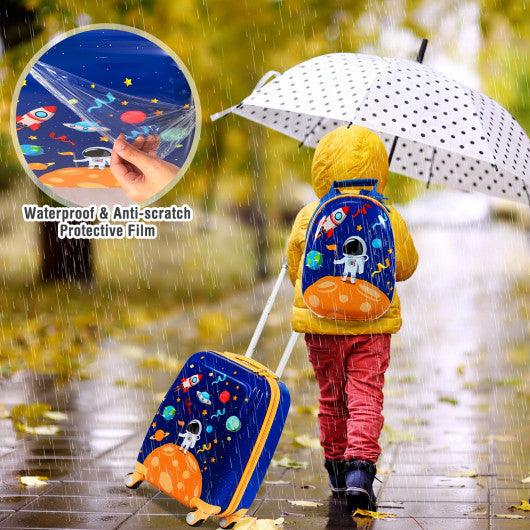 2PC Kids Luggage Set Rolling Suitcase & Backpack-Navy at Set Shop and Smile