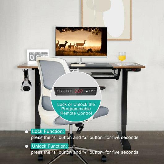 48 Inch Electric Sit to Stand Desk with Keyboard Tray-Black at Set Shop and Smile
