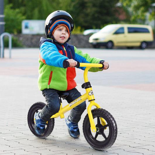 Kids No Pedal Balance Bike with Adjustable Handlebar and Seat-Yellow at Set Shop and Smile
