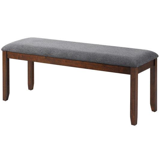 Upholstered Entryway Bench Footstool with Wood Legs at Set Shop and Smile
