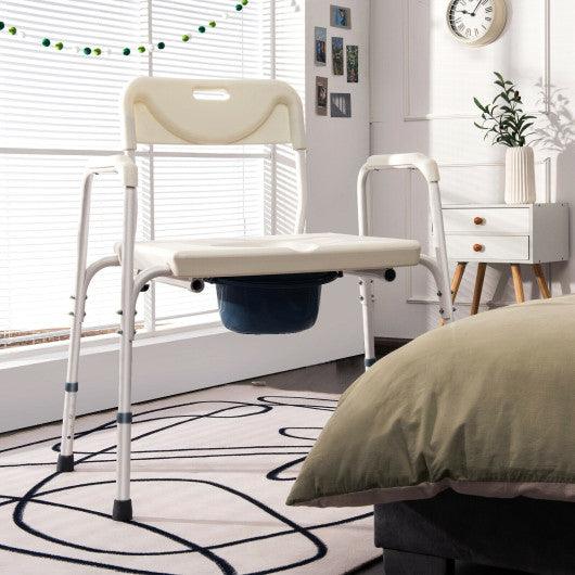 3-in-1 Bedside Commode Portable Toilet with Adjustable Height at Set Shop and Smile