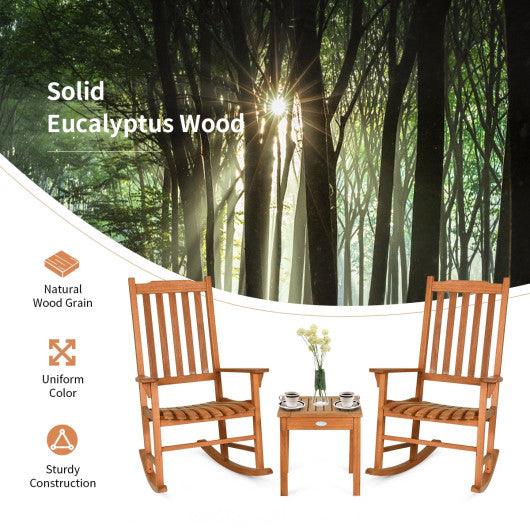 3 Pieces Eucalyptus Rocking Chair Set with Coffee Table at Set Shop and Smile