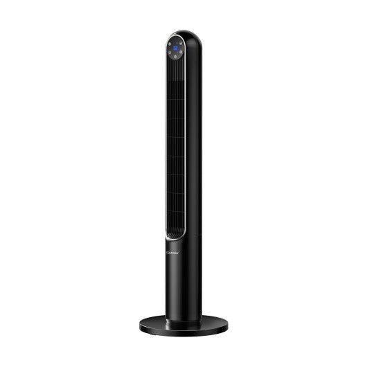 42 Inch 80 Degree Tower Fan with Smart Display Panel and Remote Control-Black at Set Shop and Smile