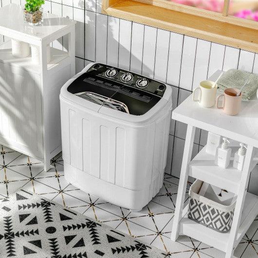 8 Lbs Compact Mini Twin Tub Washing Spiner Machine for Home and Apartment at Set Shop and Smile