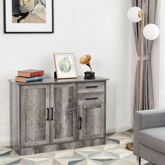 Buffet Storage Cabinet Kitchen Sideboard with 2 Drawers-Gray at Set Shop and Smile