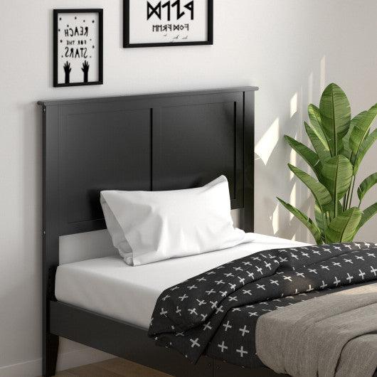 Solid Wood Flat Panel Headboard for Twin-size Bed-Black at Set Shop and Smile