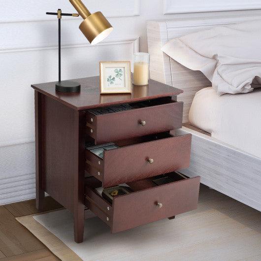 3 Drawers Nightstand Beside End Side Table Accent Table at Set Shop and Smile