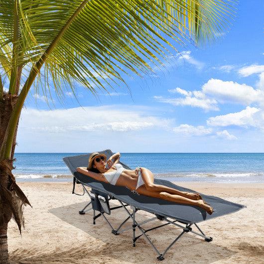 Folding Retractable Travel Camping Cot with Mattress and Carry Bag-Blue at Set Shop and Smile