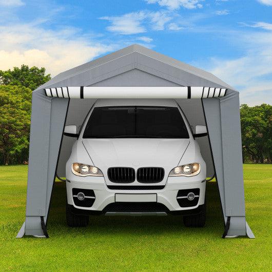 10 x 16/10 x 20 Feet Outdoor Heavy-Duty Carport with 2 Doors-10 x 16 ft at Set Shop and Smile