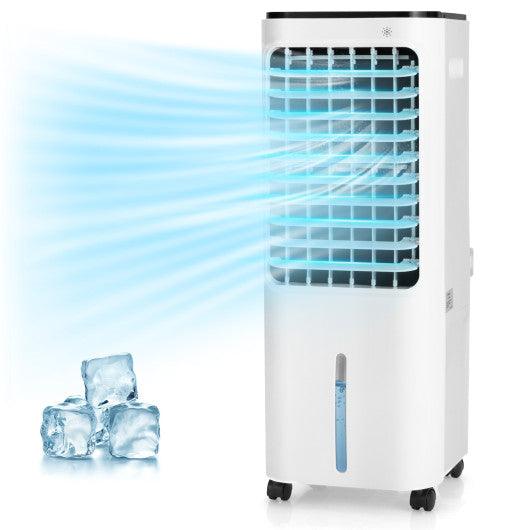 4-in-1 Evaporative Air Cooler with 12L Water Tank and 4 Ice Boxes-White at Set Shop and Smile