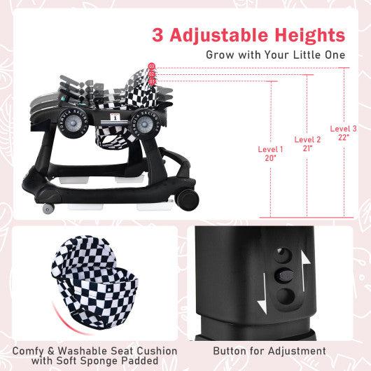 4-in-1 Foldable Activity Push Walker with Adjustable Height-Black at Set Shop and Smile