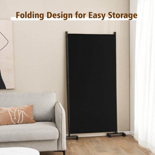 3 Panel Folding Room Divider with Lockable Wheels-Black at Set Shop and Smile