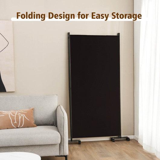 3 Panel Folding Room Divider with Lockable Wheels-Brown at Set Shop and Smile