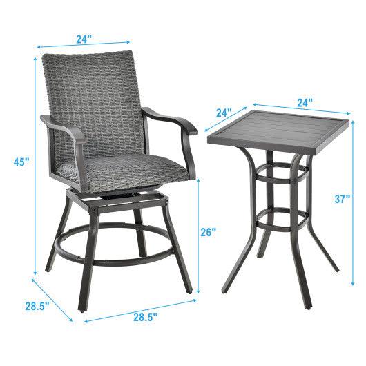 3 Pieces Swivel Bar Set with 4D Air Fiber Cushion at Set Shop and Smile