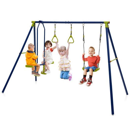 3-in-1 Outdoor Swing Set for Kids Aged 3 to 10 at Set Shop and Smile