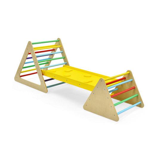 3 in 1 Wooden Set of 2 Triangle Climber with Ramp for Slid at Set Shop and Smile