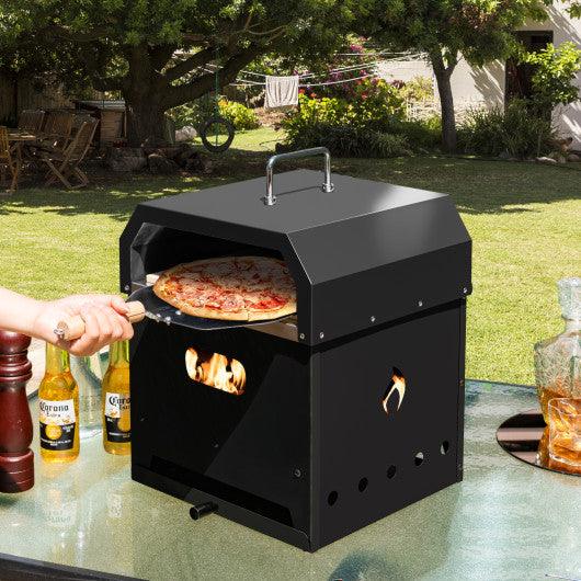 4-in-1 Outdoor Portable Pizza Oven with 12 Inch Pizza Stone at Set Shop and Smile