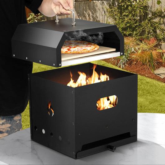 4-in-1 Outdoor Portable Pizza Oven with 12 Inch Pizza Stone at Set Shop and Smile
