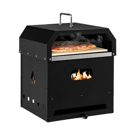 4-in-1 Outdoor Portable Pizza Oven with 12 Inch Pizza Stone at Set Shop and Smile