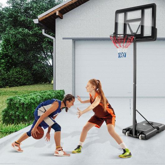 4.25-10 Feet Adjustable Basketball Hoop System with 44 Inch Backboard at Set Shop and Smile