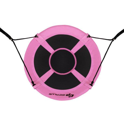 40 Inch Flying Saucer Tree Swing Indoor Outdoor Play Set-Pink at Set Shop and Smile