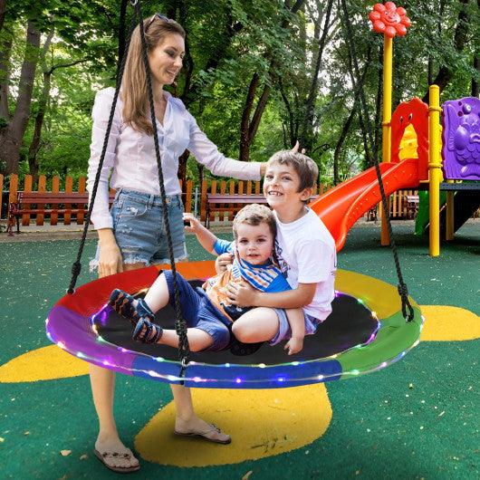 40 Inches Saucer Tree Swing for Kids and Adults-Multicolor at Set Shop and Smile