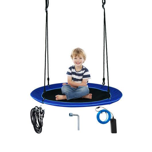 40 Inches Saucer Tree Swing for Kids and Adults-Navy at Set Shop and Smile