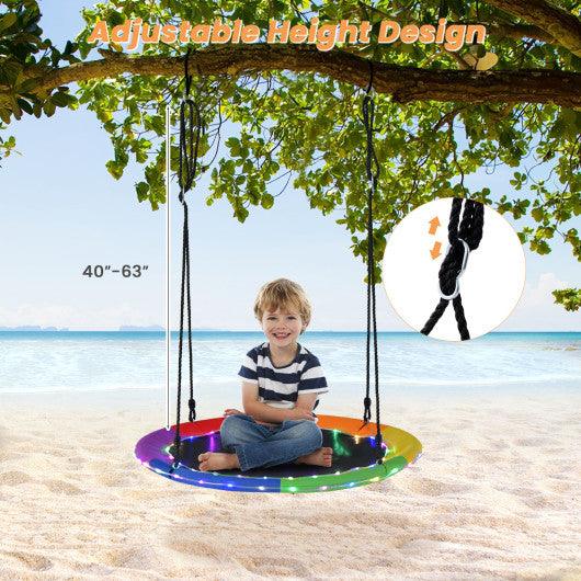 40 Inches Saucer Tree Swing for Kids and Adults-Multicolor at Set Shop and Smile