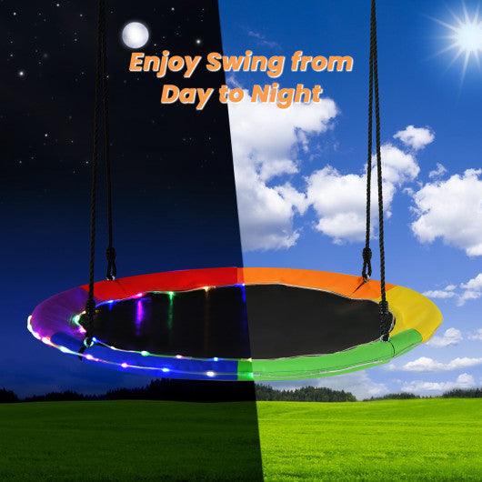 40 Inches Saucer Tree Swing for Kids and Adults-Multicolor at Set Shop and Smile