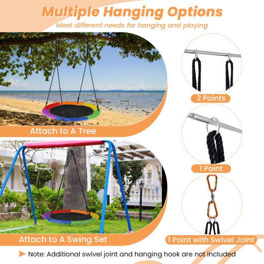40 Inches Saucer Tree Swing for Kids and Adults-Multicolor at Set Shop and Smile