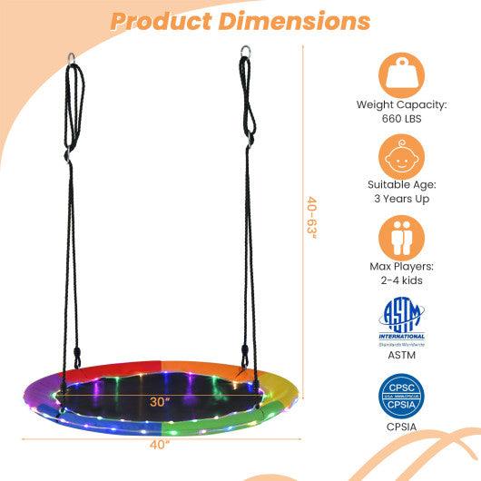 40 Inches Saucer Tree Swing for Kids and Adults-Multicolor at Set Shop and Smile