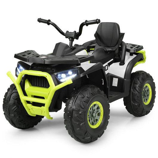 12 V Kids Electric 4-Wheeler ATV Quad with MP3 and LED Lights-White at Set Shop and Smile