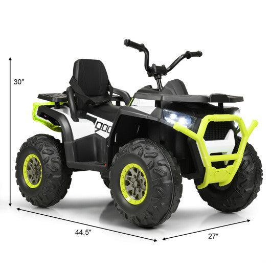 12 V Kids Electric 4-Wheeler ATV Quad with MP3 and LED Lights-White at Set Shop and Smile