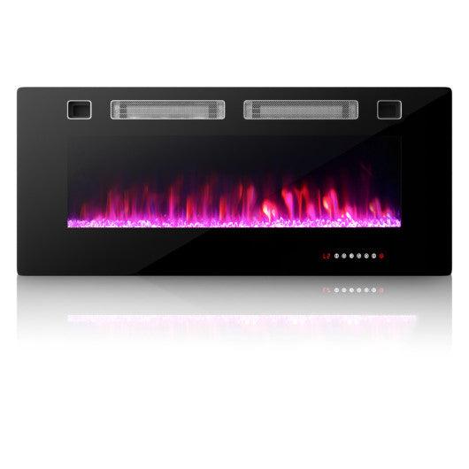 42 Inch Ultra-Thin Electric Fireplace with Decorative Crystals and Smart APP Control-42 inch at Set Shop and Smile