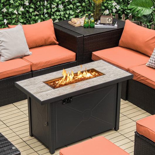 42 Inch 60 000 BTU Rectangular Propane Fire Pit Table at Set Shop and Smile